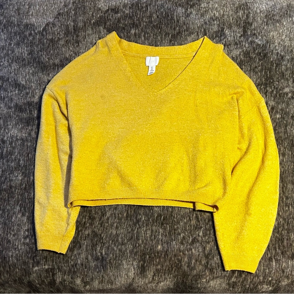 H&M Yellow Knit Fabric Sweater